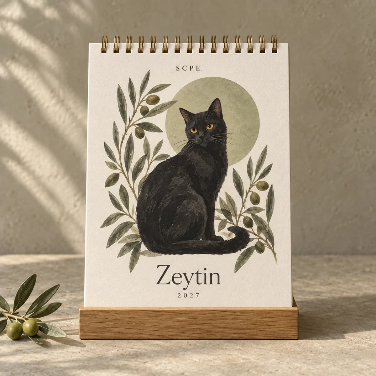 Zeytin özel seri takvim tasarımı önizlemesi